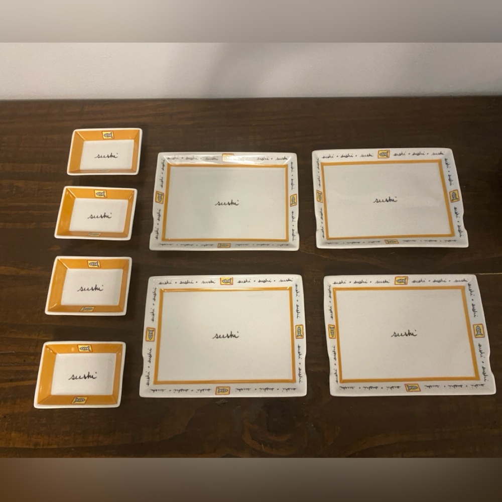 Sushi Plate Set with never used kits